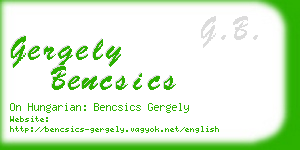 gergely bencsics business card